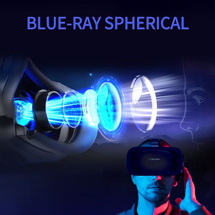 VRshinecon with Remote controller & Headset 3D Virtual Reality Glasses for Movie Video Games VR for iPhone Android