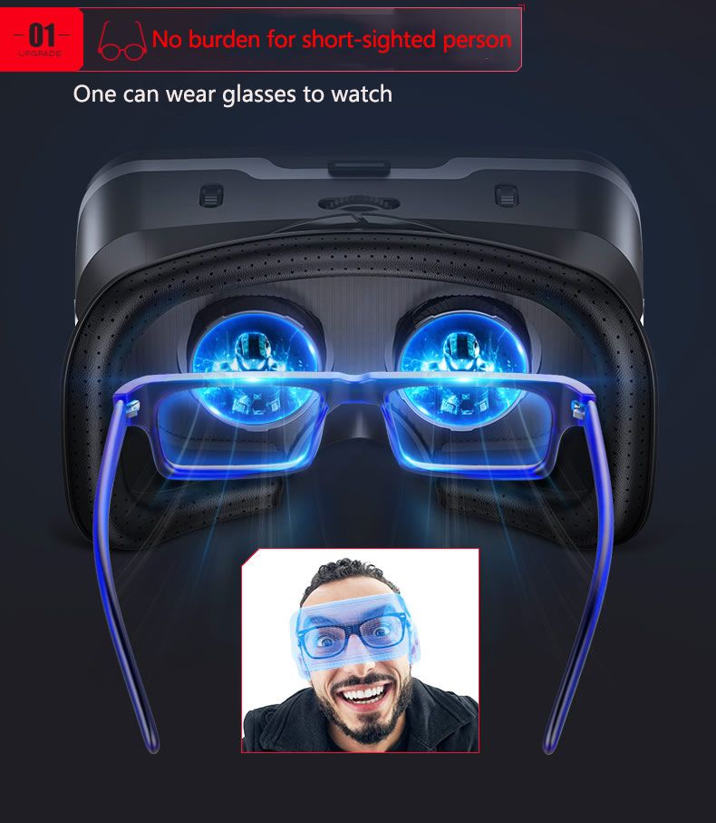 VR shinecon Headset 3D Virtual Reality Glasses for Movie Video Games VR for iPhone Android