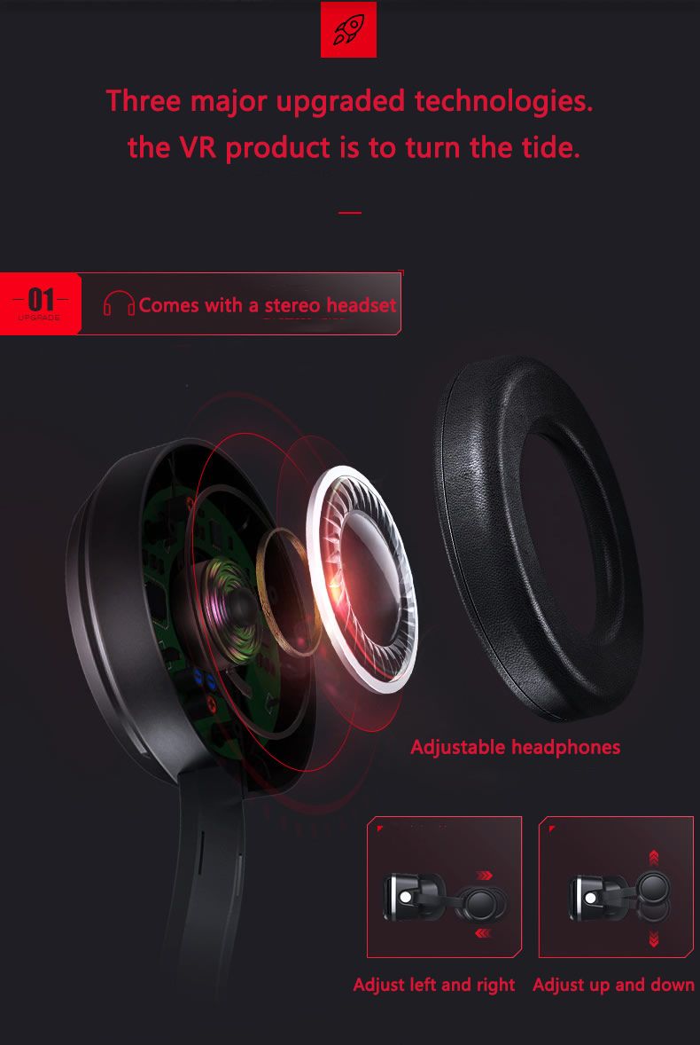 VR shinecon Headset 3D Virtual Reality Glasses for Movie Video Games VR for iPhone Android