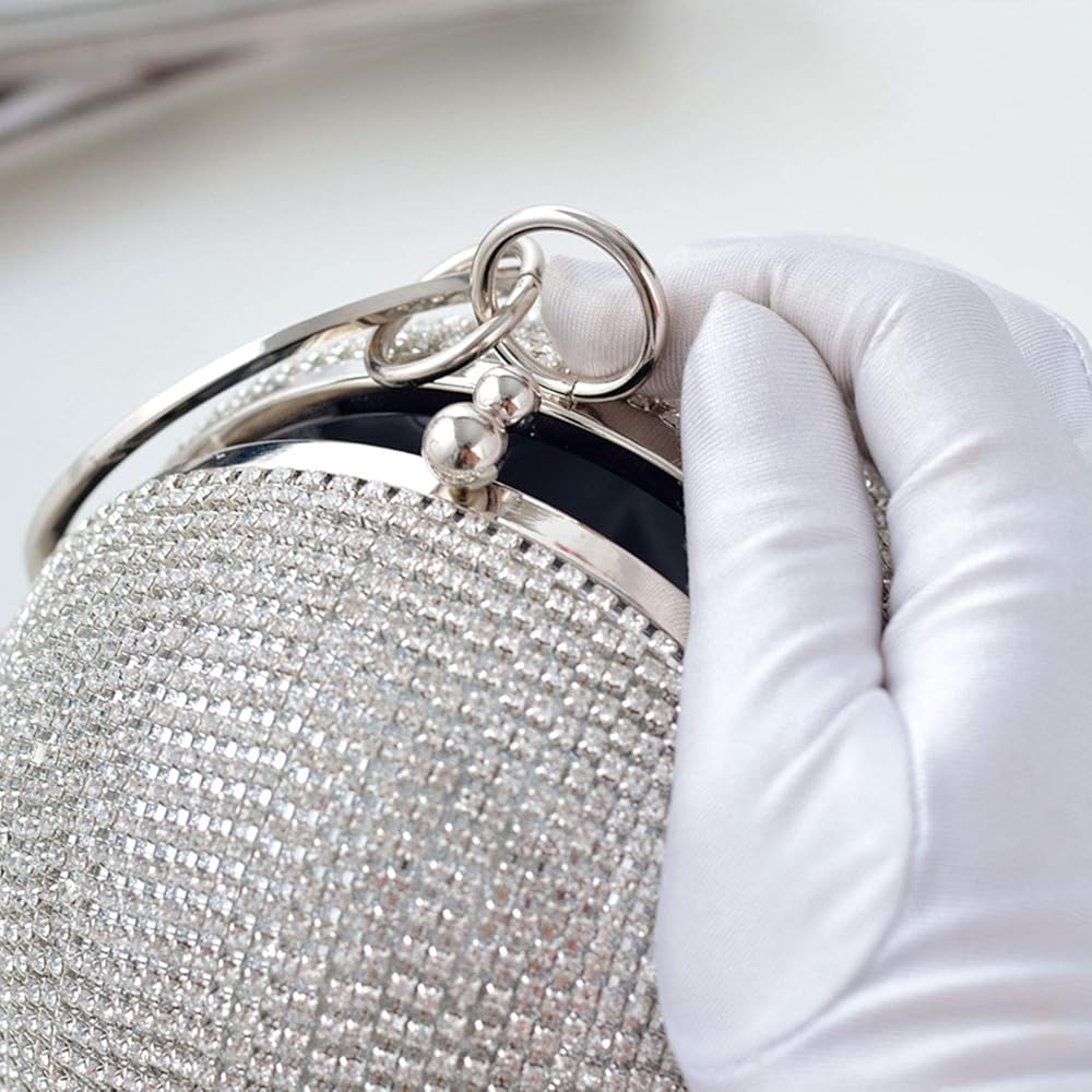 Designer Women Diamond Round Ball Evening Clutch Purse Luxury  Party Bag
