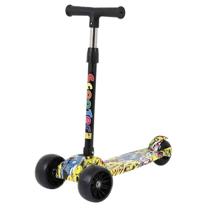 Latest 601-Grafitti Mini Kids Scooter Foldable Skateboard With Adjustable Height &LED Lights