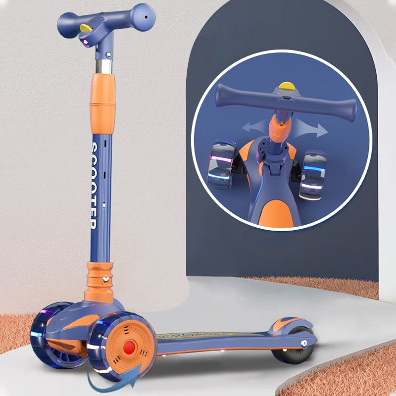 2025 High End X198 Big Wheels Kick Scooter LED Lights Shine Down Adjustable Children Balancing Ride on Toy with Music.
