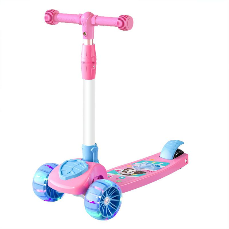 High Quality L560 Adjustable Metal Ride-On Scooter Foldable Design with LED Lights and Music