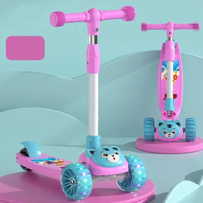 High Quality L560 Adjustable Metal Ride-On Scooter Foldable Design with LED Lights and Music