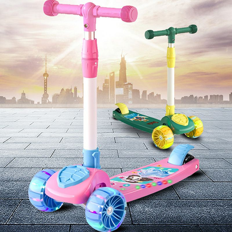 High Quality L560 Adjustable Metal Ride-On Scooter Foldable Design with LED Lights and Music