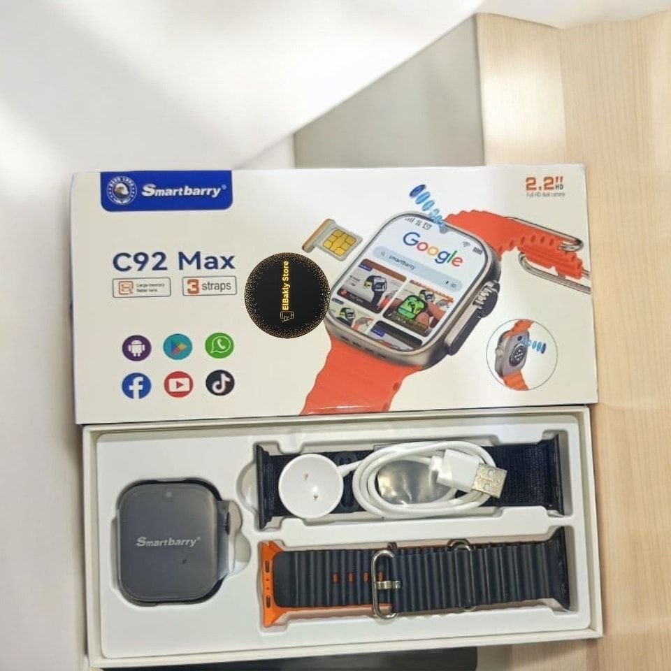 2025 C92 Max SmartBarry  4G Android Amoled Smart Watch Amoled 2.2 inch Display 4GB RAM  64GB ROM, 4G/5G Sim Slot, Camera, Play Store Apps