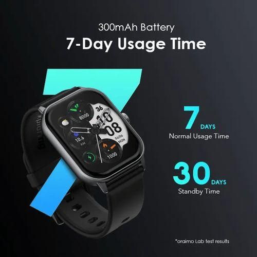 Oraimo Watch 5 Smartwatch - 2.01" HD Display, Bluetooth Calling, AI Voice Assistant, 120+ Sports Modes, Heart Rate & SpO₂ Monitoring, IP68 Waterproof, Long Battery Life