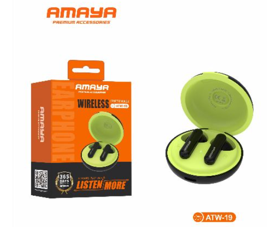 Amaya TK-05 Wireless Sports Earbuds – Bluetooth In-Ear Headphones with Deep Bass, Waterproof Design, Long Battery Life & Noise Reduction Mic