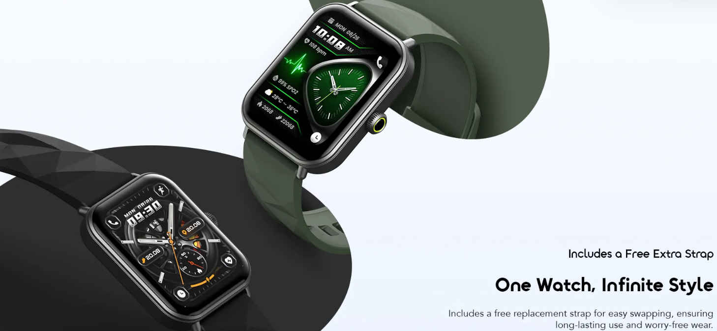 Oraimo Watch Nova 2 Lite (OSW-814L) Smartwatch – 1.83" HD Display, BT Calling, Health & Fitness Tracking, Long Battery Life – Black