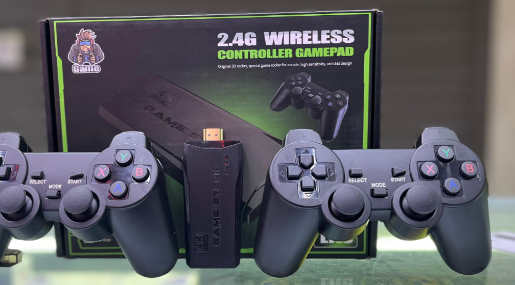 2.4G Wireless Controller Gamepad – Retro Game Stick Lite, Plug & Play, Built-in Classic Games, HDMI TV Stick Console with Dual Gamepads