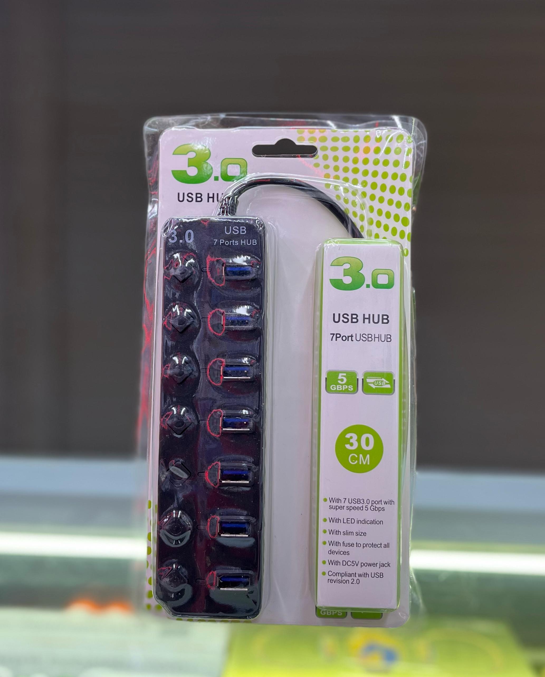 7ports USB 3.0 Multi-function Hubs With On/Off Switch Hubs