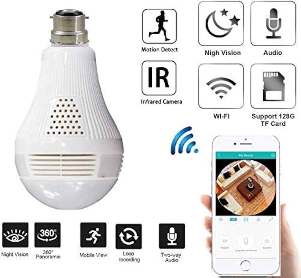 WI-Fi Smart Bulb Camera 2MP 110-220V