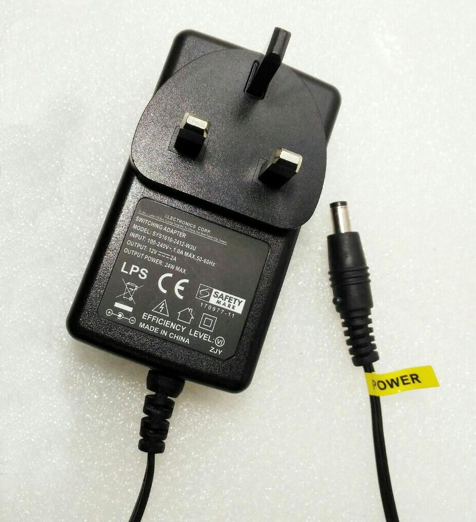 AC DC Power Adaptor 12V 2A Power Supply UK Plug