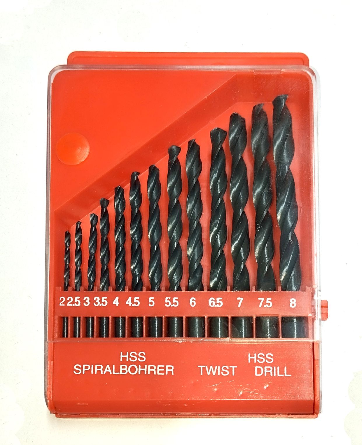 13pcs Steel Drill Bits Set for Drilling Metals 2-8mm