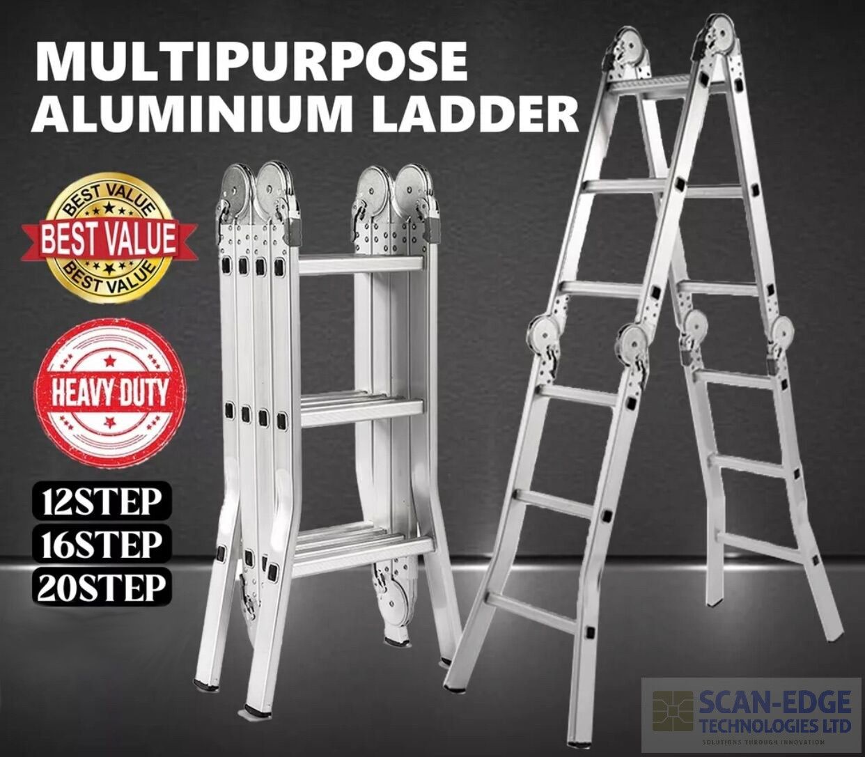 7-In-1 Multipurpose Aluminium Folding Ladder Folding Ladder