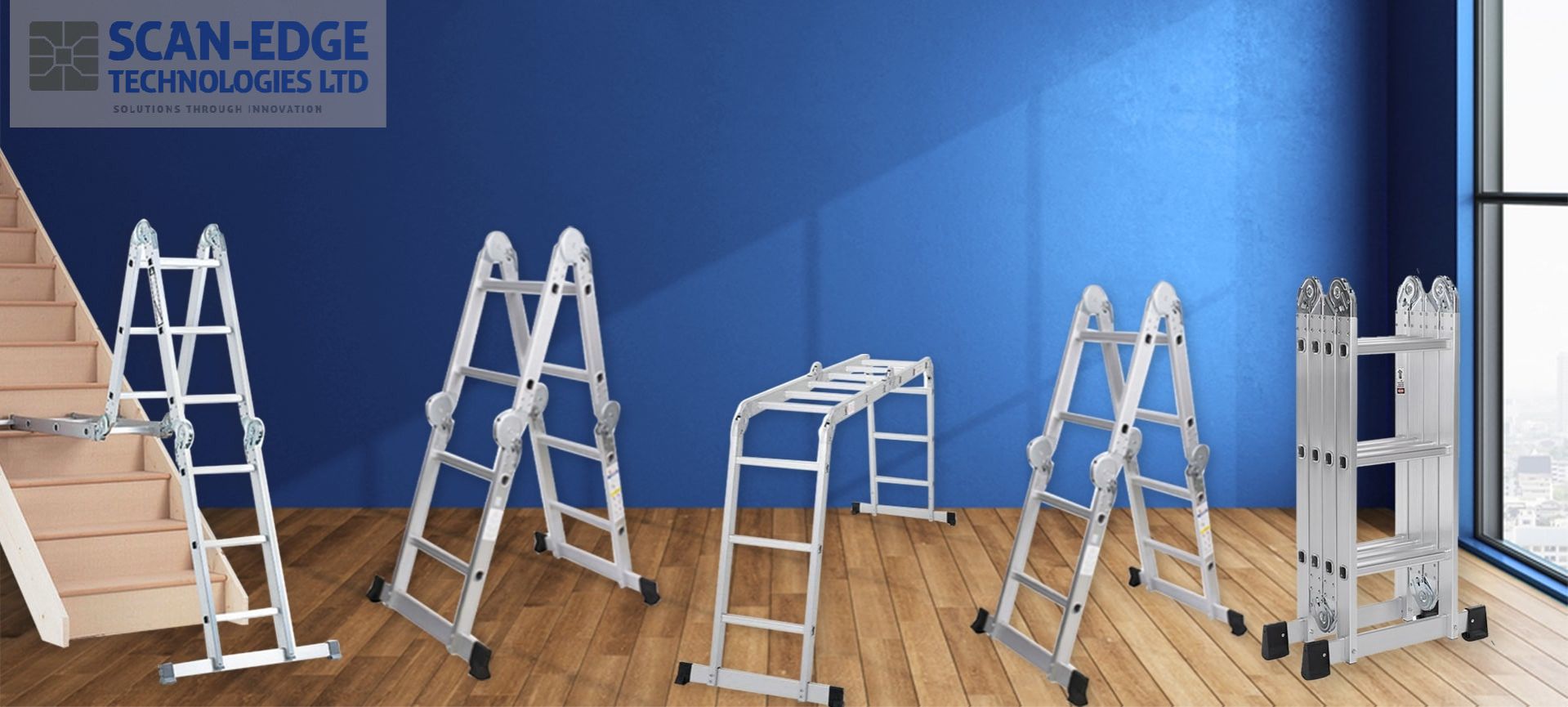 7-In-1 Multipurpose Aluminium Folding Ladder Folding Ladder