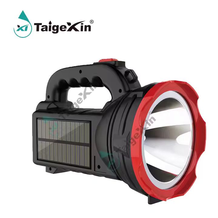 LED Rechargeable Torch Search Light with Solar Panel