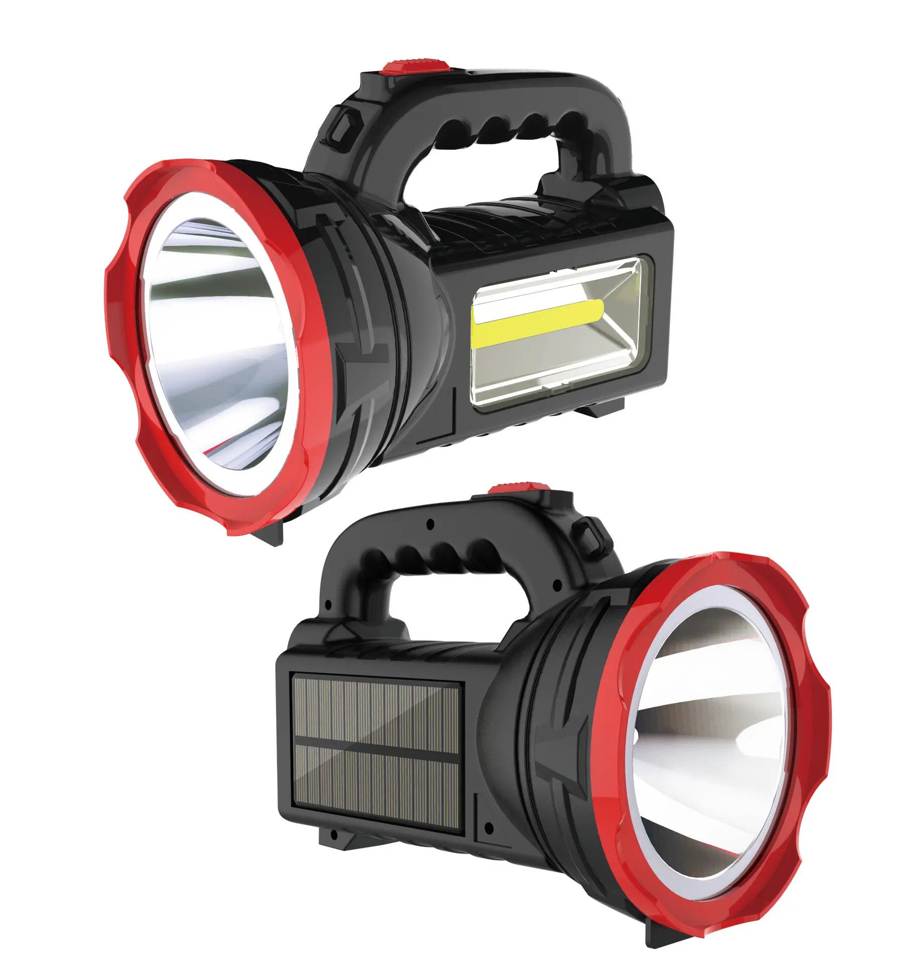 LED Rechargeable Torch Search Light with Solar Panel