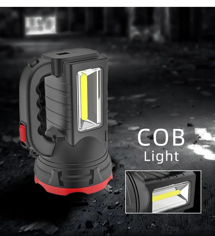 LED Rechargeable Torch Search Light with Solar Panel
