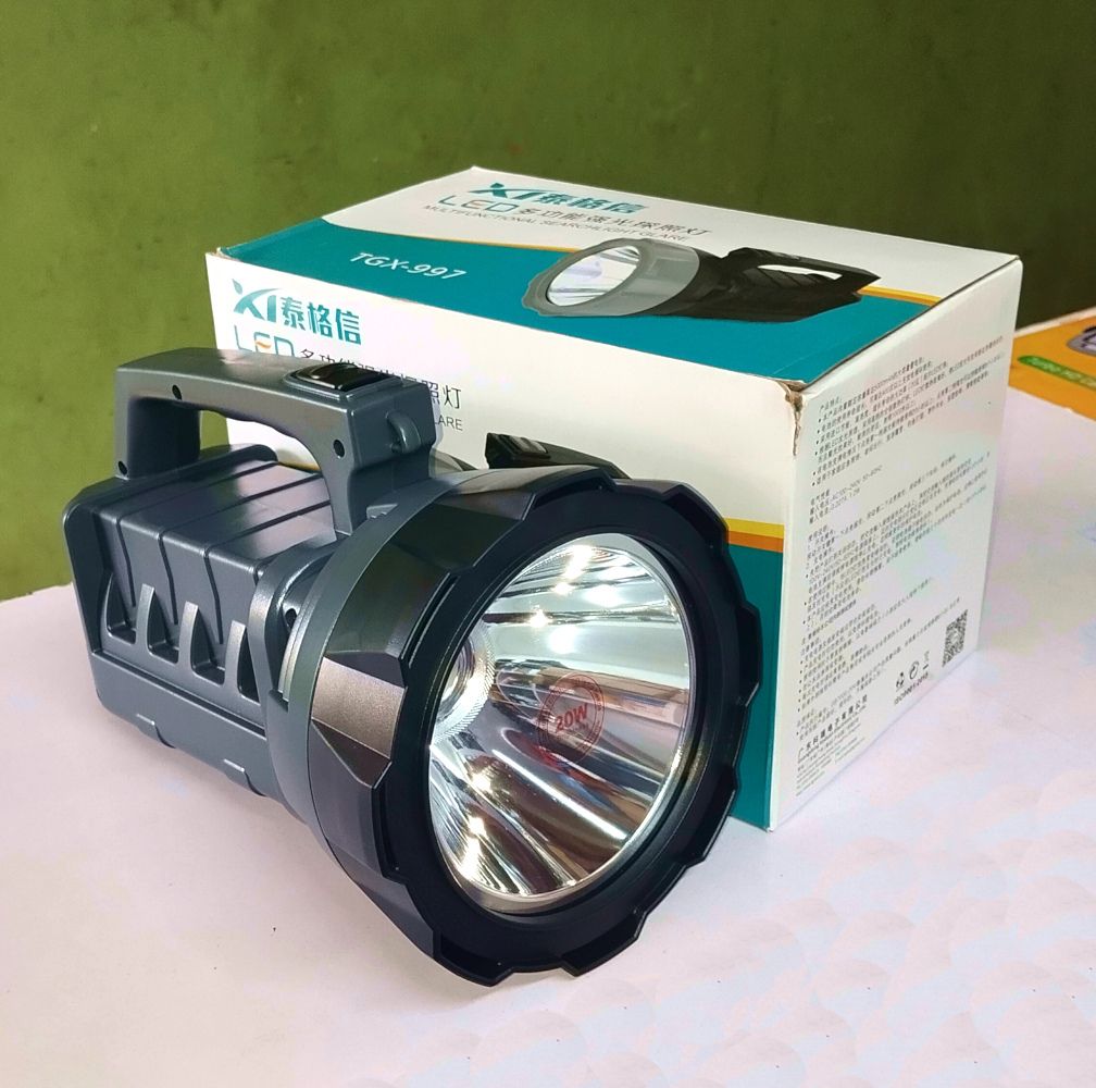 LED Rechargeable Torch Search Light with Solar Panel