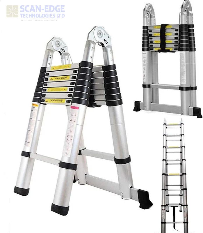 Double Telescopic Aluminium Ladder 3.8M Collapsible