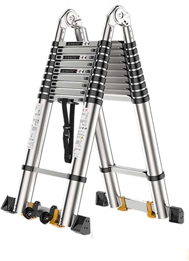 Double Telescopic Aluminium Ladder 3.8M Collapsible