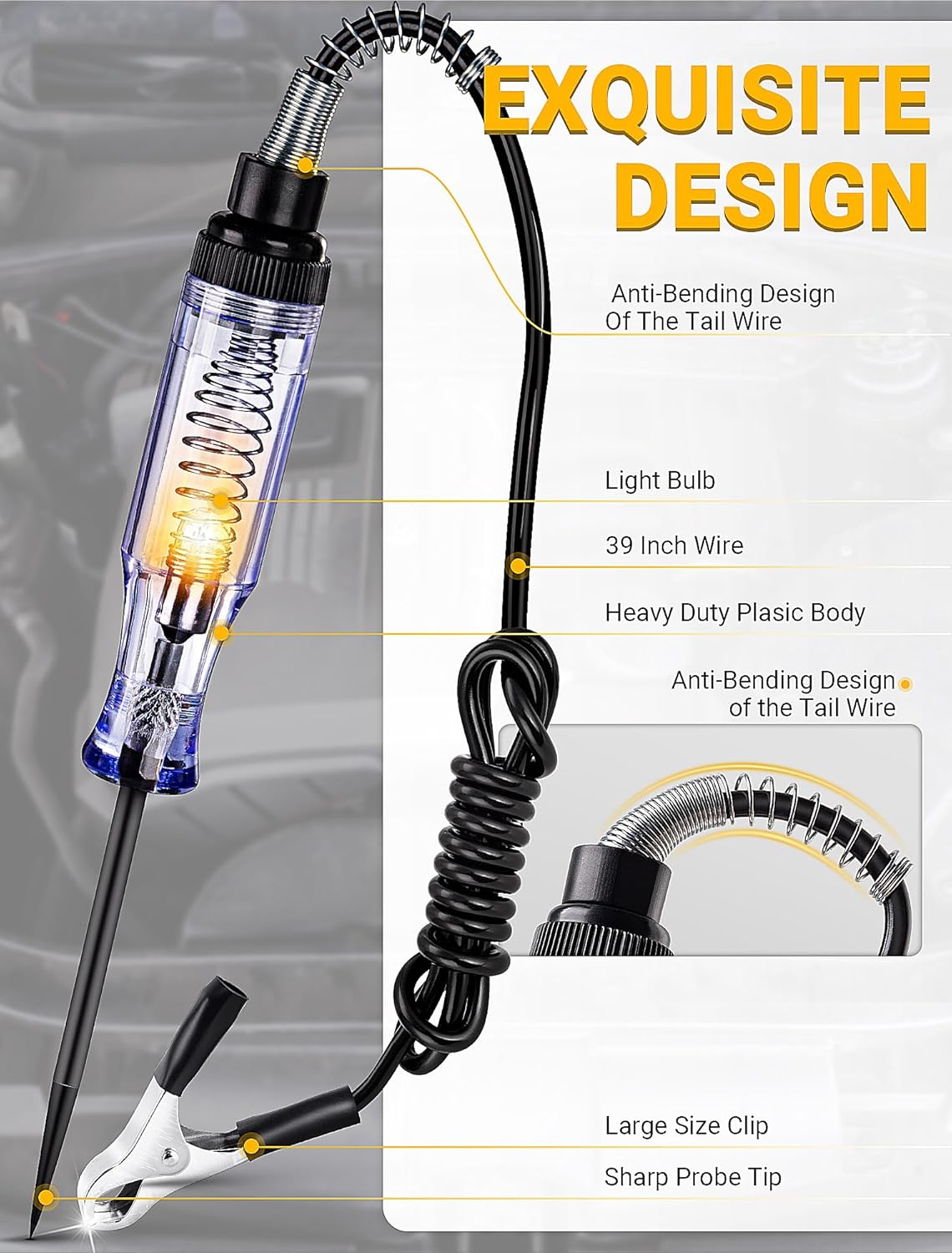 Heavy Duty Car DC Voltage tester 6V 12V 24V Diagnostic Tool