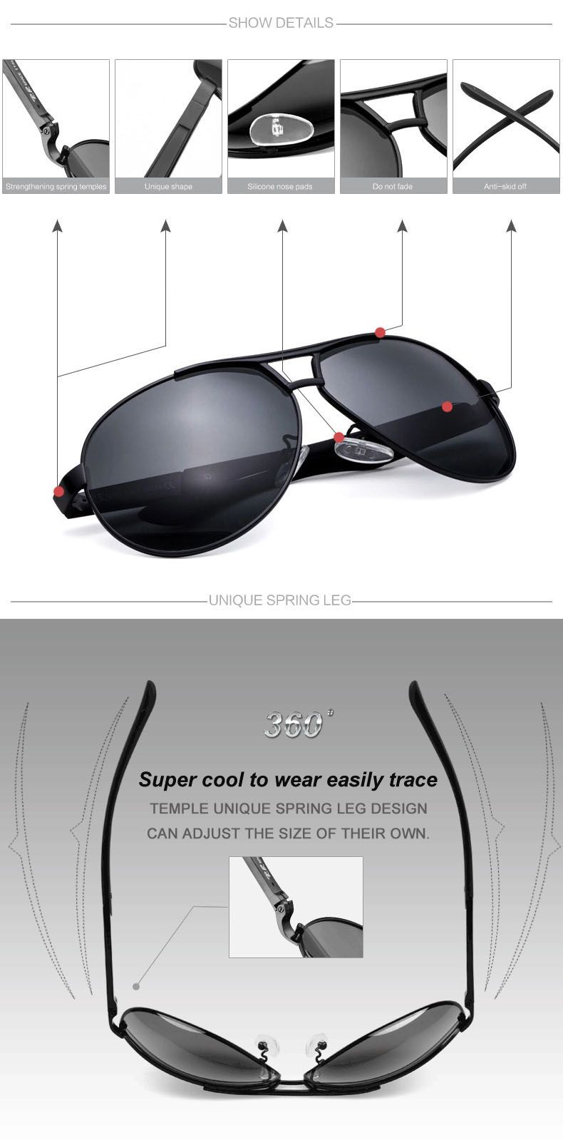 Luxury Driving Polarized Men Sunglasses Pilot Sunglasses