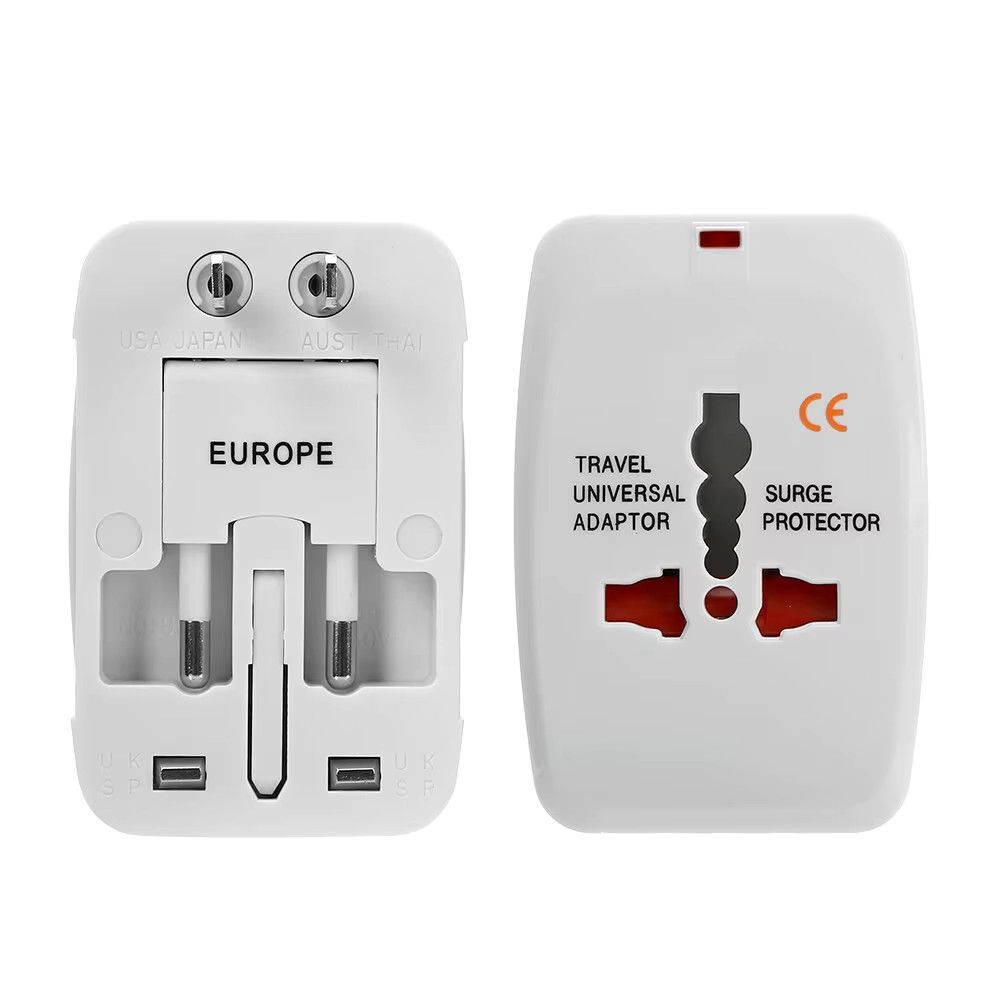 Universal Travel Power Adaptor Plug with 2 USB Ports