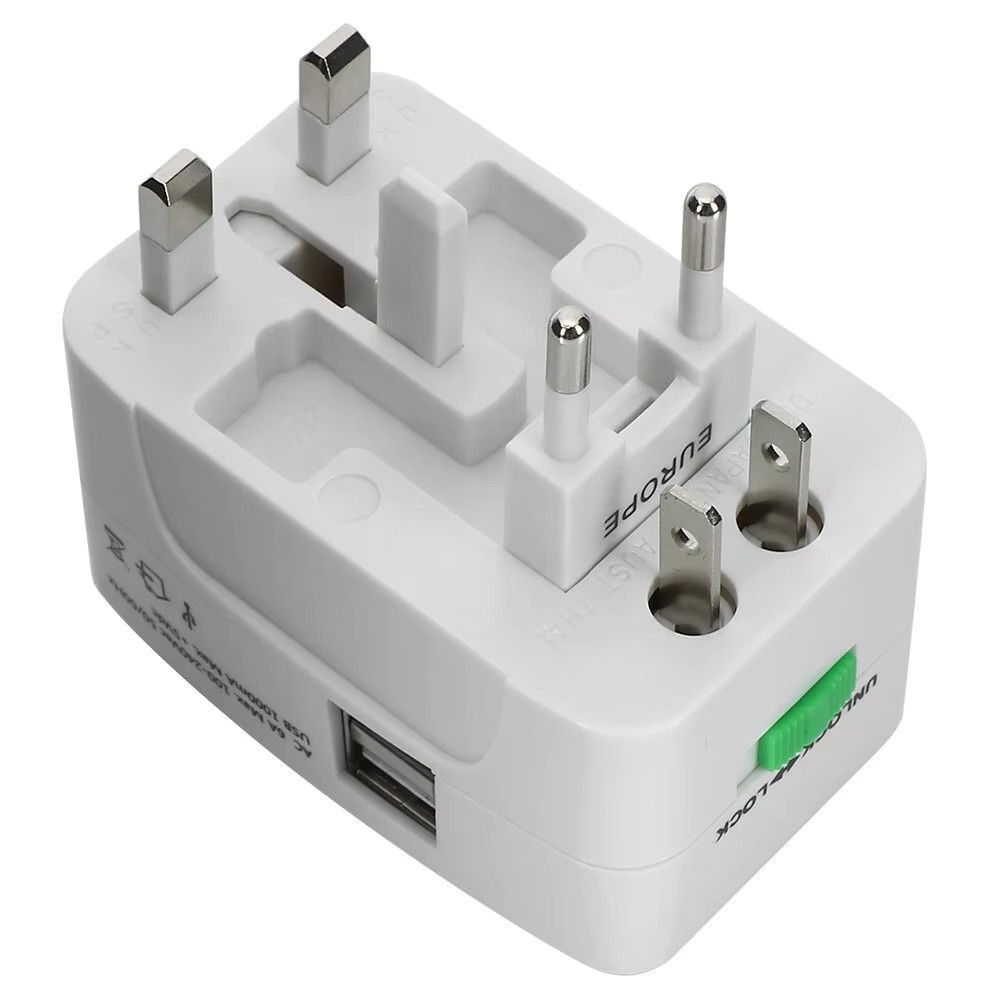 Universal Travel Power Adaptor Plug with 2 USB Ports