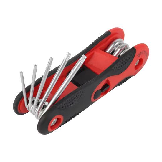 Compact Folding Torx Allen Key Set 8 Pcs T9 to T40, Industrial Wrench Set