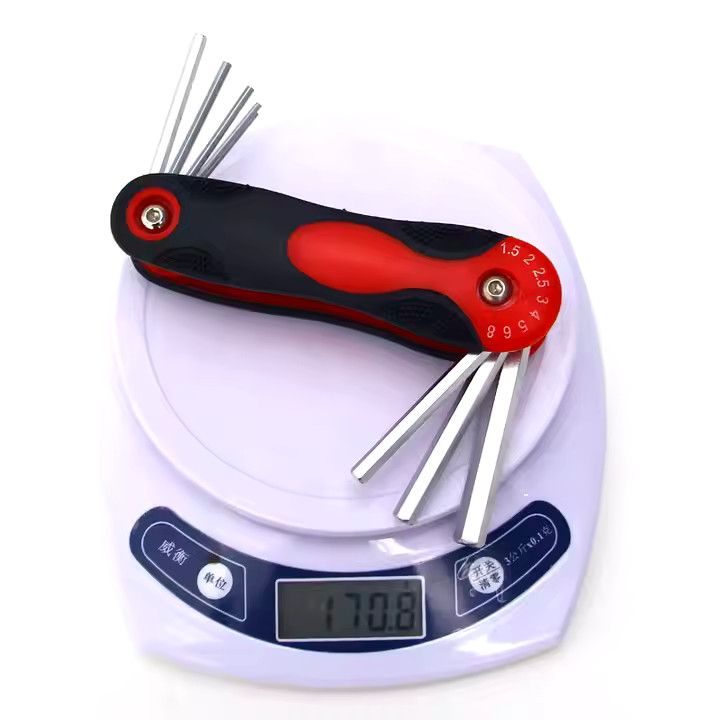 Compact Folding Hex Allen Key Set 8 Pcs T9 to T40, Industrial Wrench Set