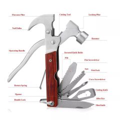 10 in 1 Portable Multi-Functional Claw Hammer Tool for Camping