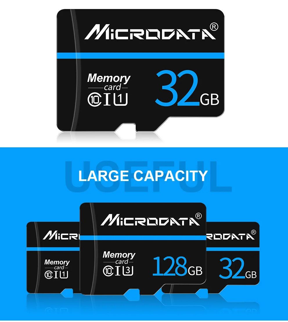 Microdata Memory Card Class 10 U3 Micro SD Card 16GB 32GB 64GB 128GB With A Free Adaptor