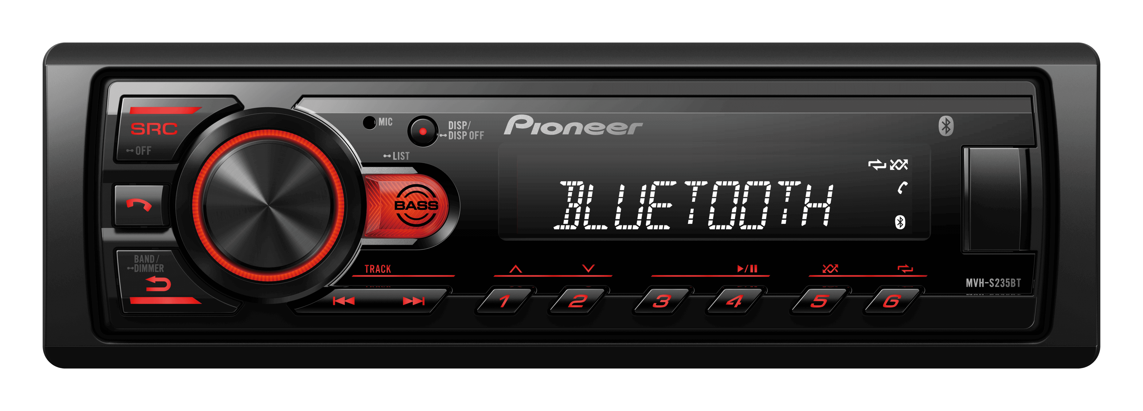 MVH-S235BT Single DIN Stereo Car Radio Receiver Bluetooth USB MP3 AM/FM Android Compatible