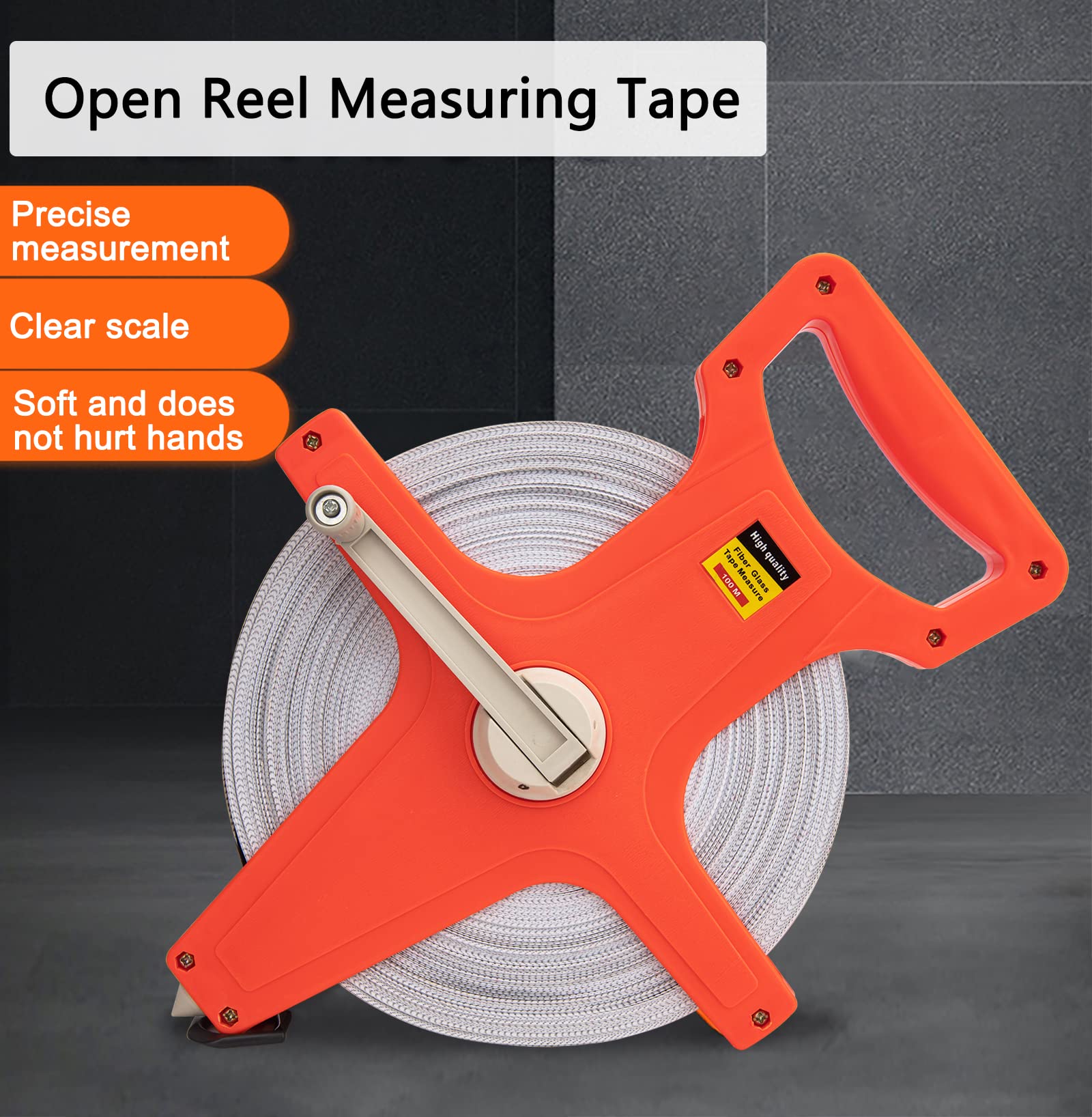 Fiberglass Tape Measure Open Real Measuring Tape 100M For Site Measurement