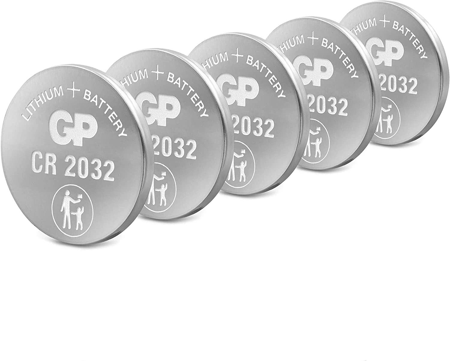 GP CR2032 Lithium Cell Coin Button Battery Pack 5Pcs