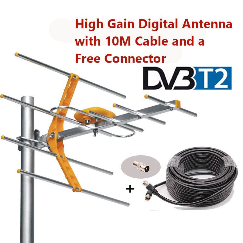 High Gain Outdoor TV Antenna Aerial For DVBT2 HDTV