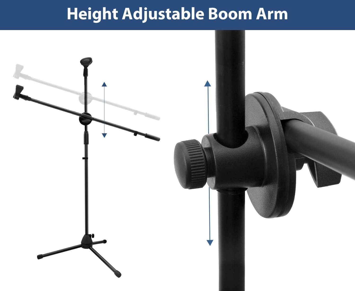 Height Adjustable Tripod Boom Microphone Stand