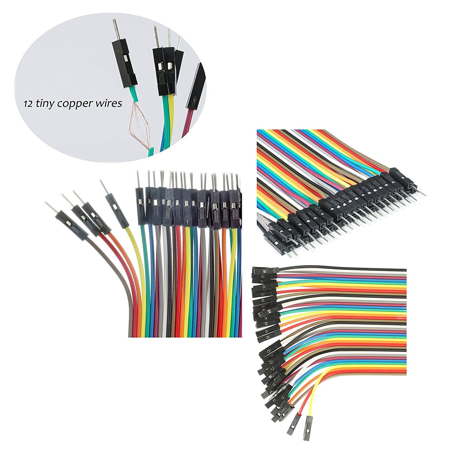 40pcs 20cm Female To Male Jumper Wire Dupont Cable For Arduino ESP32 Raspberry Pi