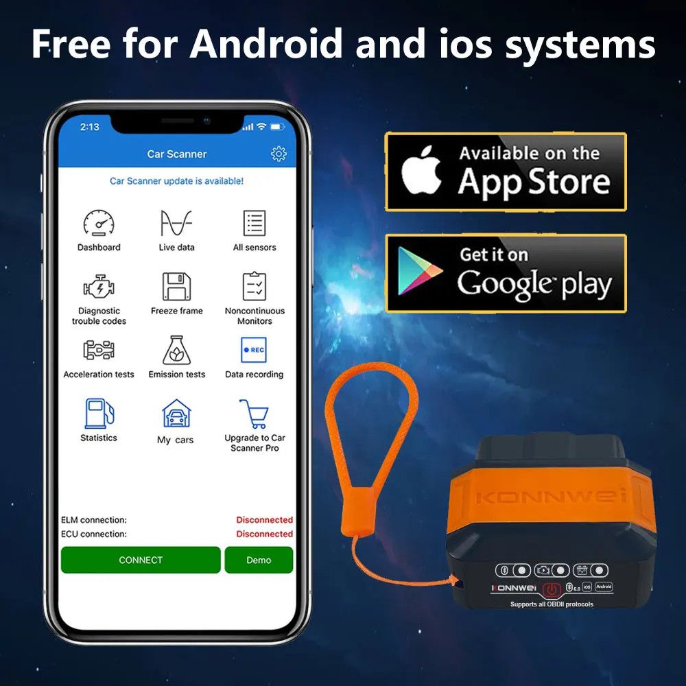 ELM327 V1.5 Bluetooth 5.0 OBD2 Scanner OBDII Auto Car Diagnostic
