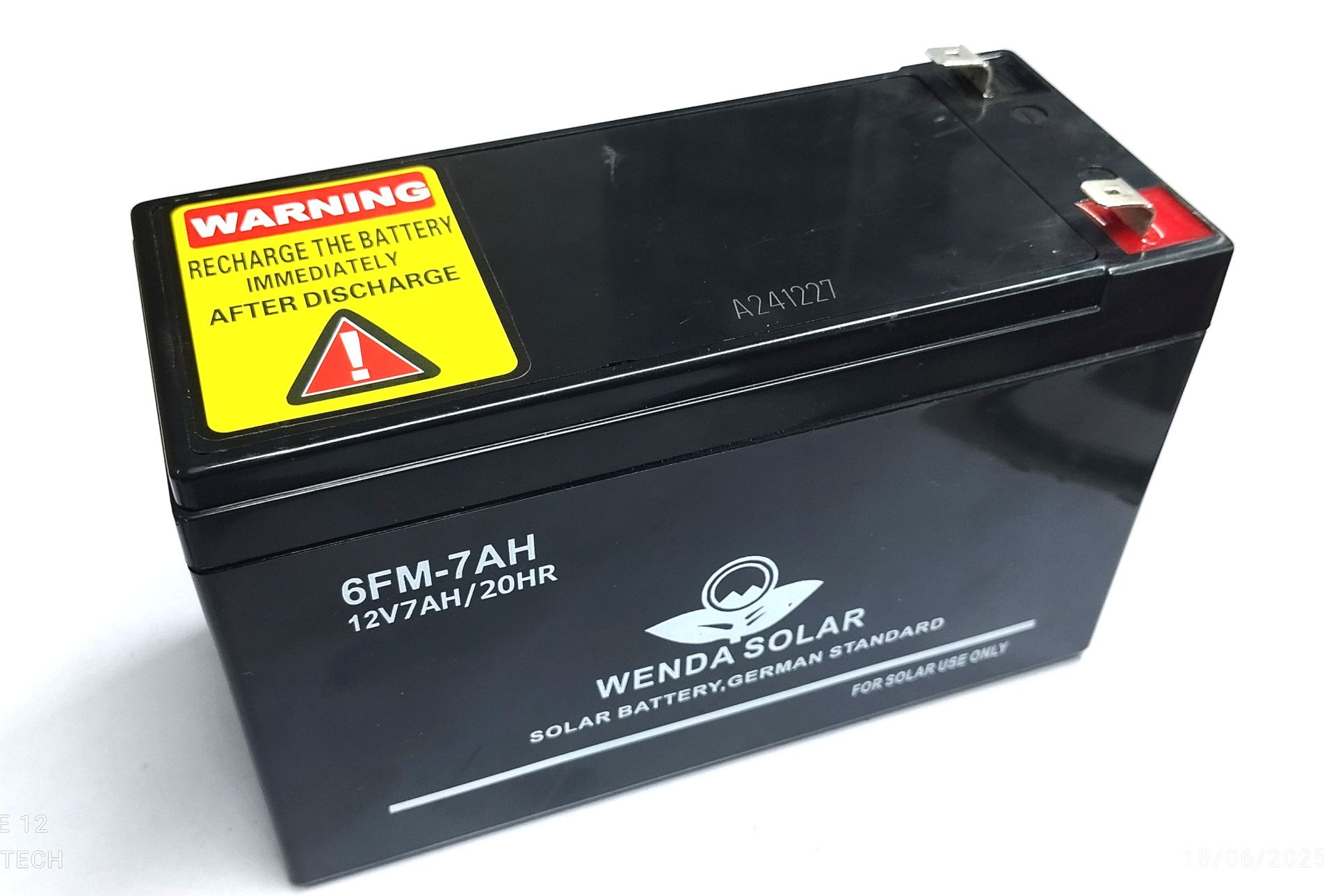 Wenda Solar 12V 7Ah Rechargeable Sealed Lead Acid Solar UPS Battery 20HR