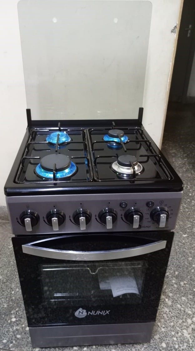NUNIX 50*55  4 GAS BURNER WITH GAS OVEN,AUTO IGNITION FREE STANDING COOKER