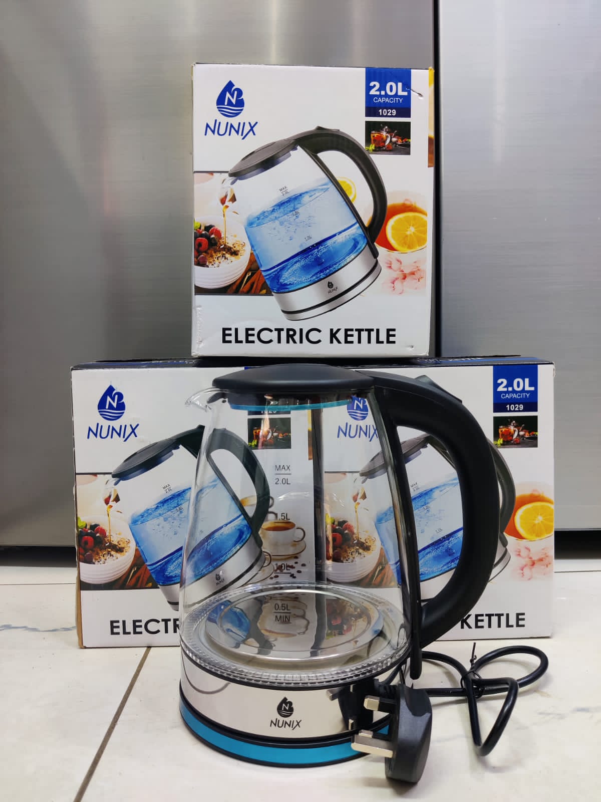 Nunix 2L Electric Glass Kettle - Water, Coffee - Auto Shut