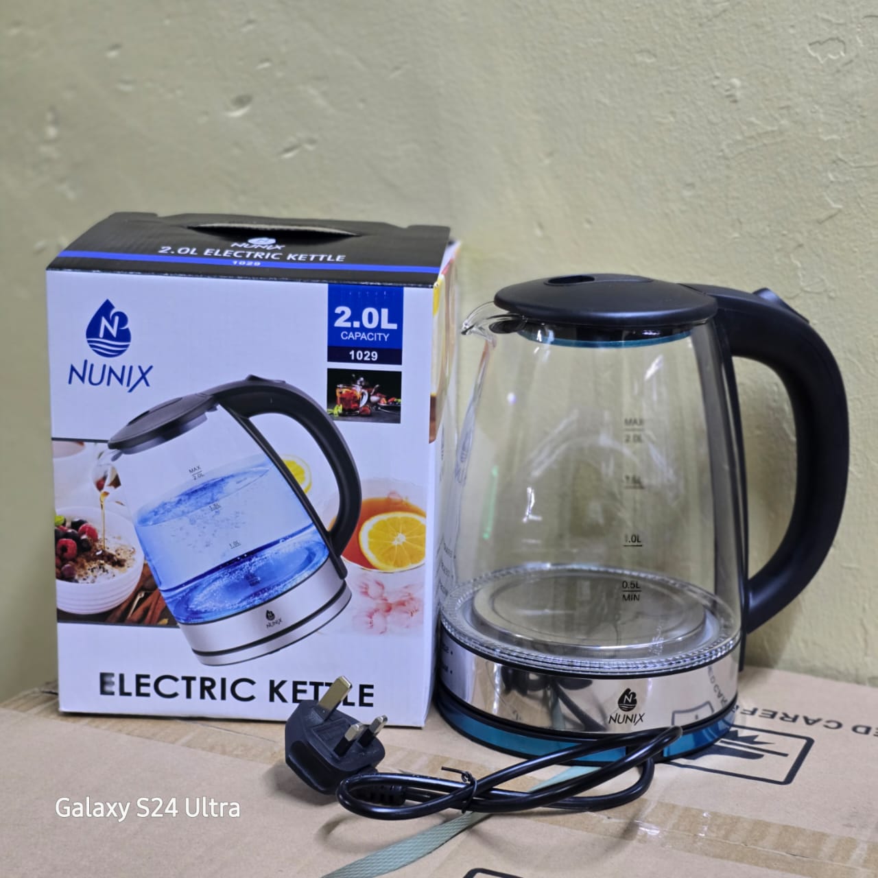 Nunix 2L Electric Glass Kettle - Water, Coffee - Auto Shut