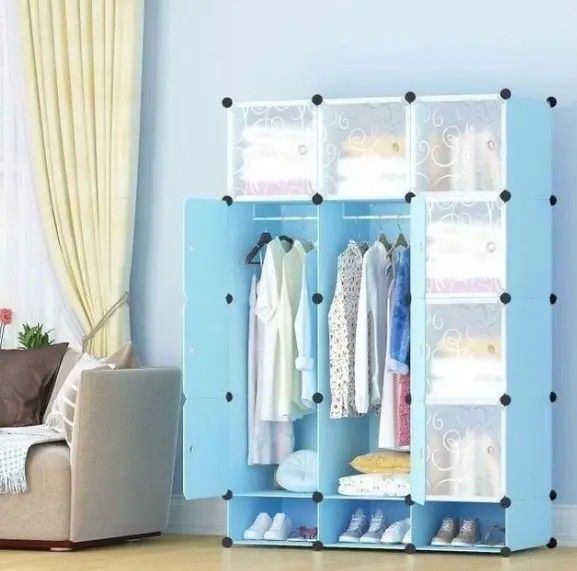 Nunix Strong 3 Columns Plastic Wardrobe