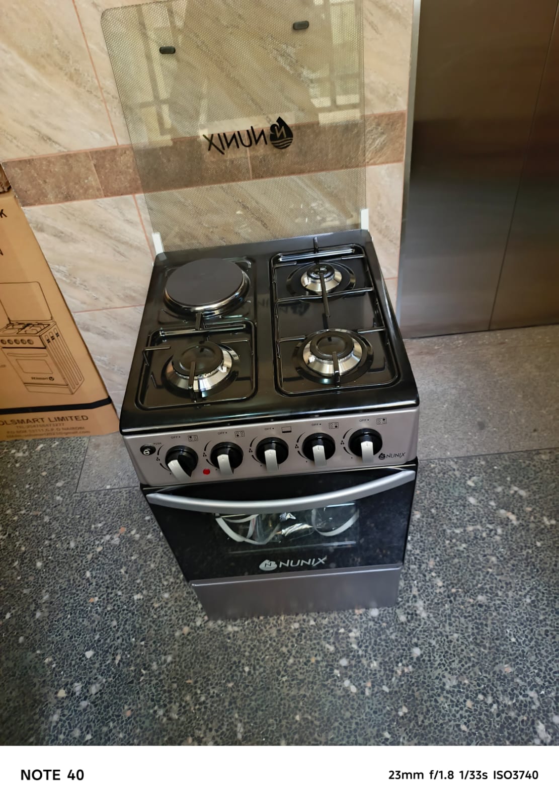 CLEARANCE OFFER New model 50*55 nunix 3 gas 1 electric hot plate  standing cooker with gas oven