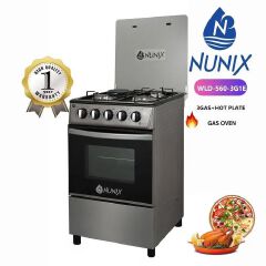 CLEARANCE OFFER New model 50*55 nunix 3 gas 1 electric hot plate  standing cooker with gas oven PLUS FREE GIFTS