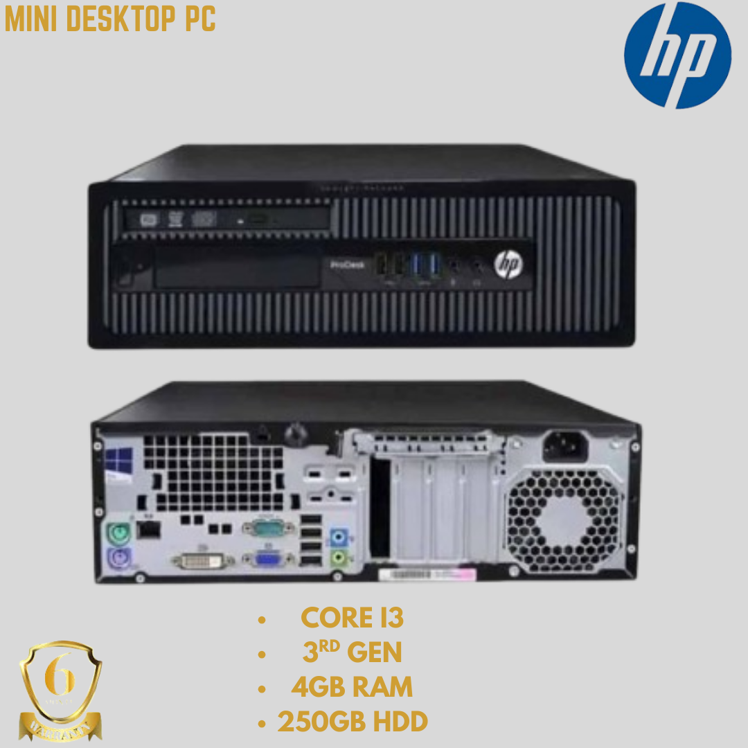 HP Mini Desktop PC – Refurbished | Intel Core i3 3rd Gen | 4GB RAM | 250GB HDD | Windows 10 Pro