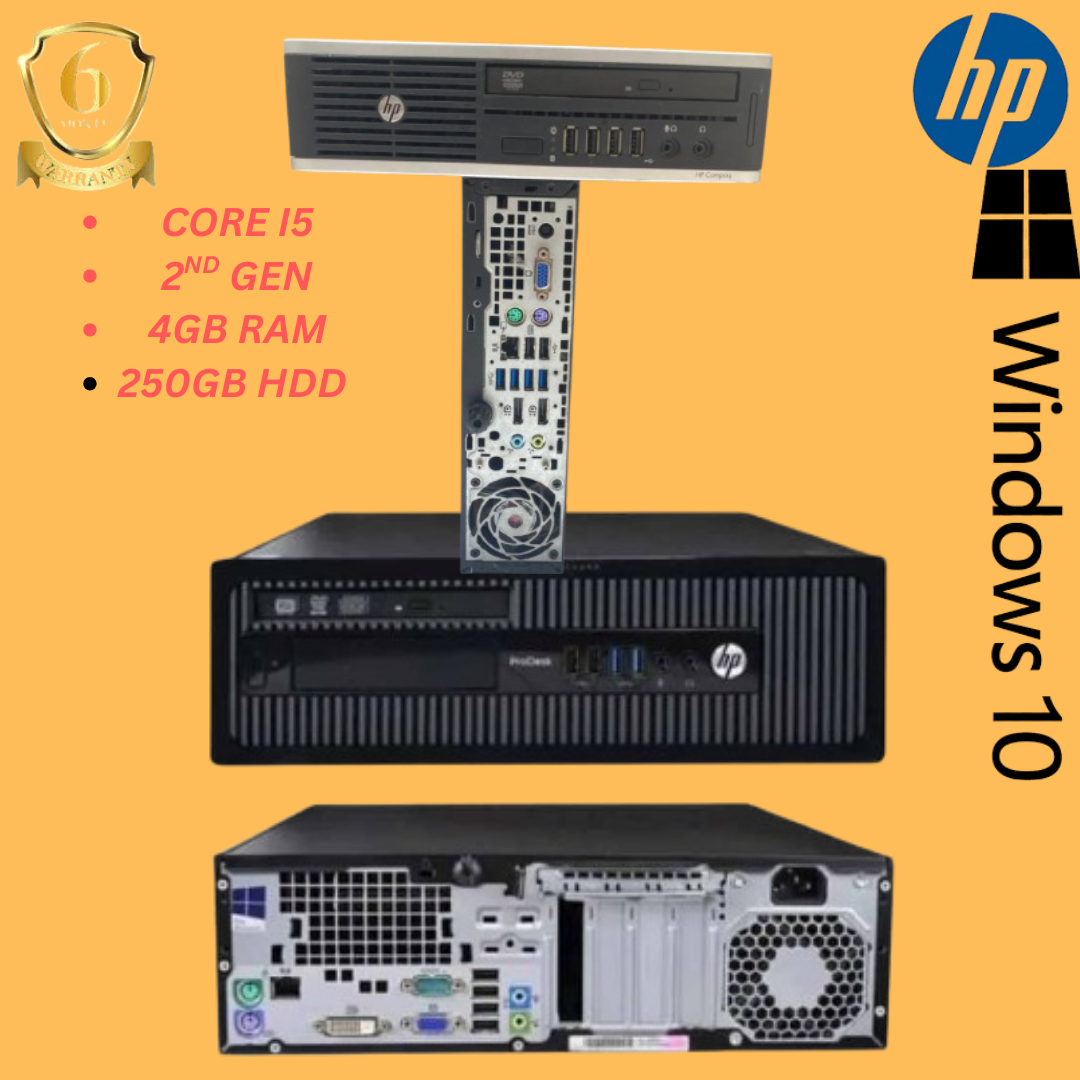 ✅ HP Mini Desktop PC – Refurbished | Intel Core i5 2nd Gen | 4GB RAM | 250GB HDD | Windows 10 Pro
